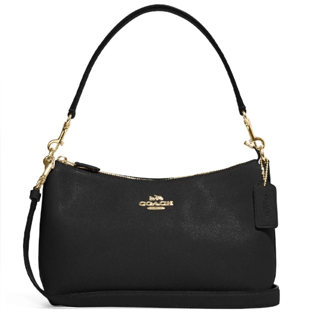New Without Tags Coach Black Clara Pebbled Leather Shoulder Bag